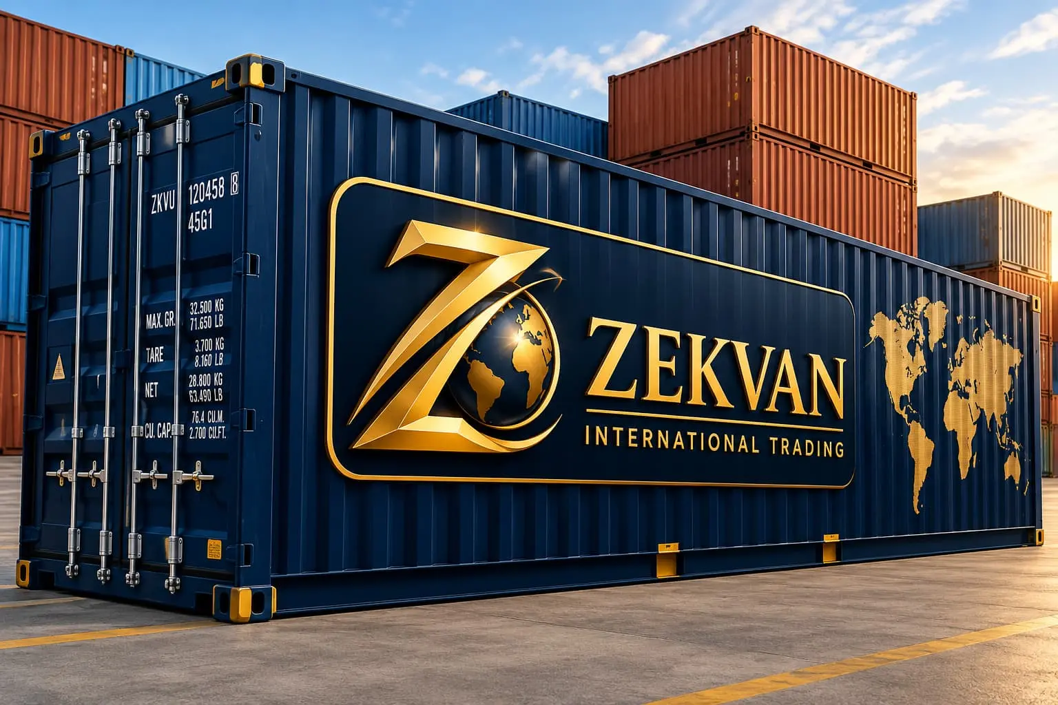 Identidade visual ZEKVAN aplicada a contêiner